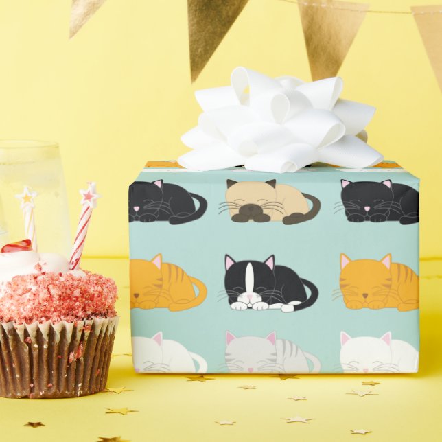 Cats Pattern Wrapping Paper (Birthday Party)