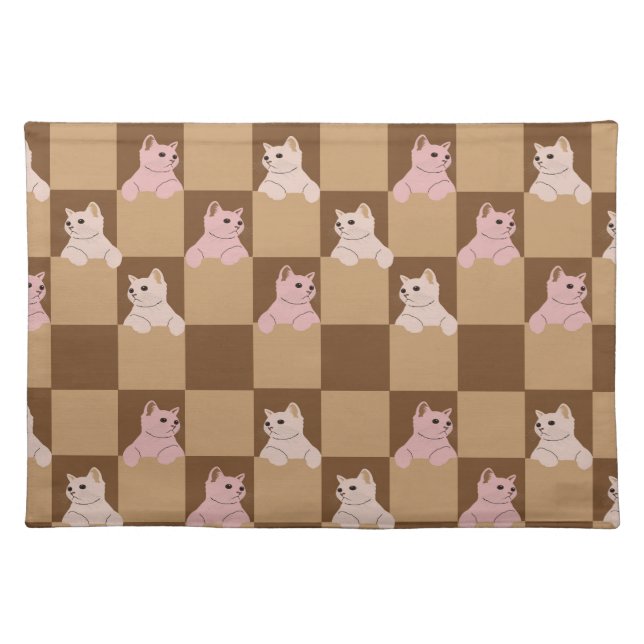 Cats patterns cloth placemat (Front)