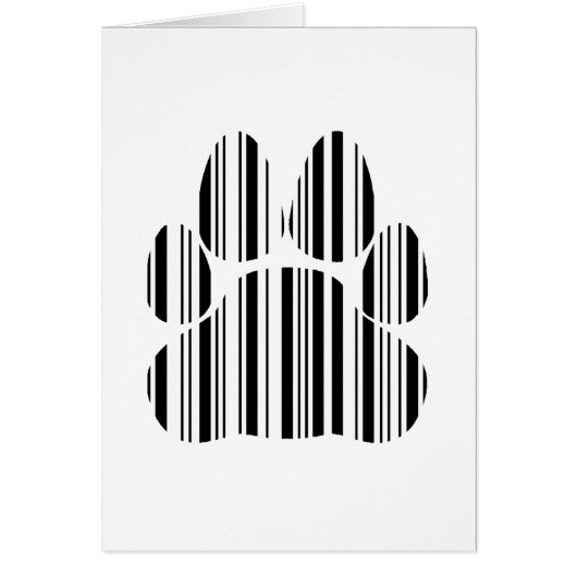 CATS PAW BAR CODE Feline Barcode Print Pattern Cards (Front)