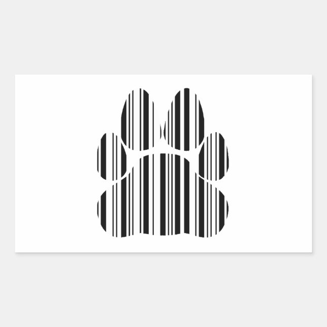 CATS PAW BAR CODE Feline Barcode Print Pattern Rectangular Sticker (Front)