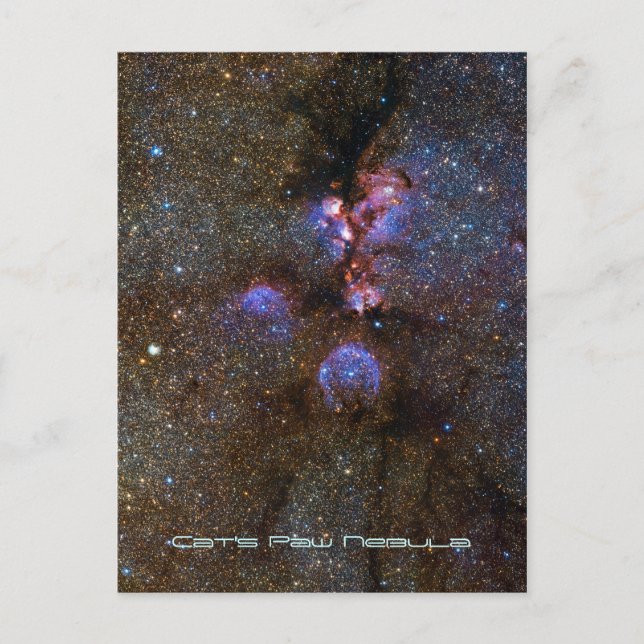 Cats Paw Nebula NGC 6334, Scorpius Postcard (Front)