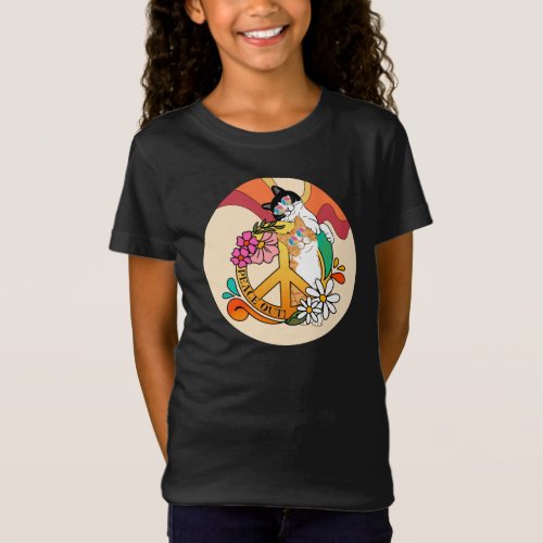 Cats  Peace Out for Kids Girls T_Shirt