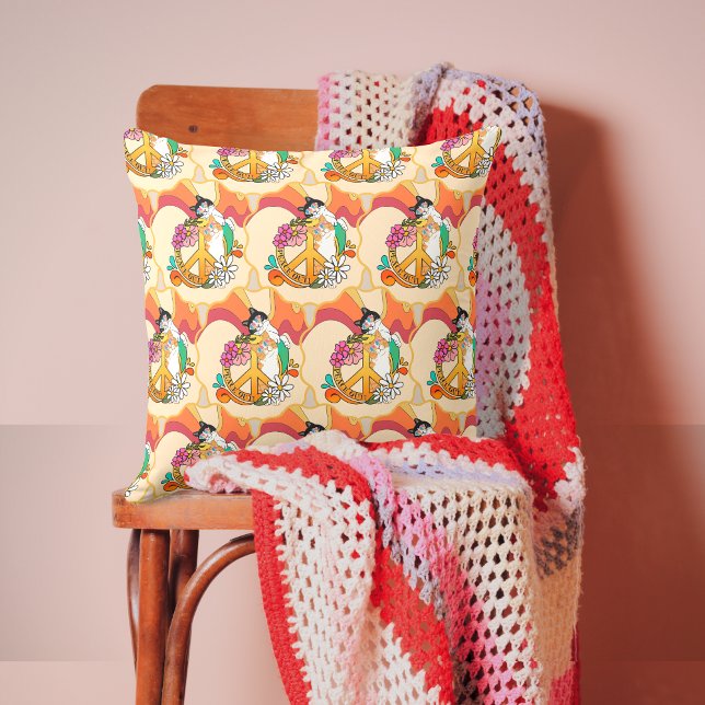 Cats | Peace Out Throw Pillow (Creator Uploaded)
