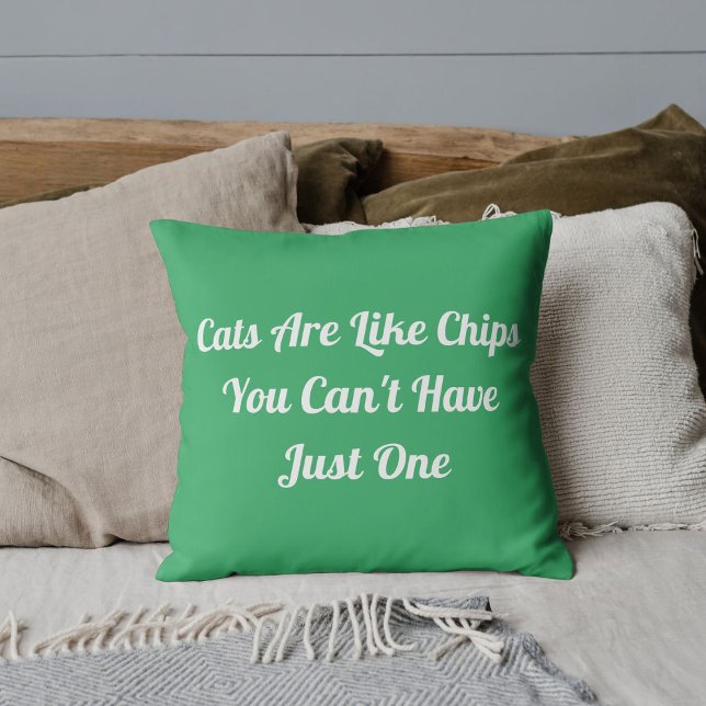 Cats Personalized Funny Cool Pet Quote Sea Green Throw Pillow (Creator Uploaded)