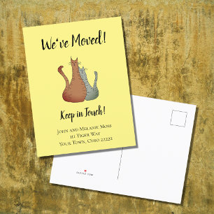 Cats Pets New Home Announcement Postcard