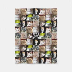 Cats Photo Collage Fleece Blanket