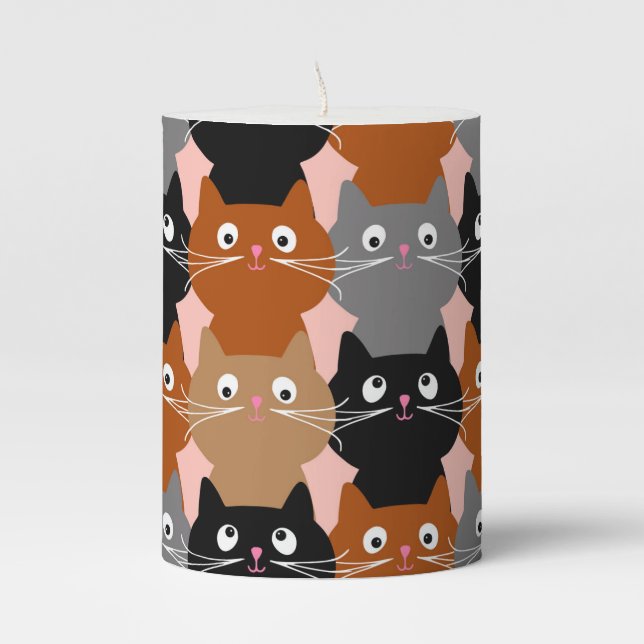 Cats Pillar Candle (Front)