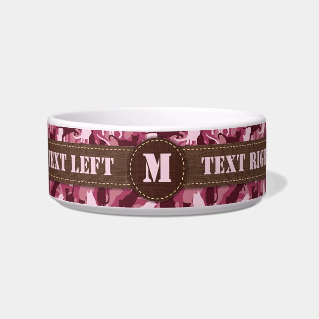 Cats Pink Camouflage Bowl (Front)