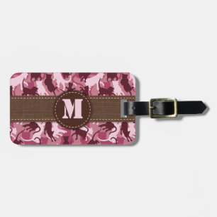 Cats Pink Camouflage Luggage Tag