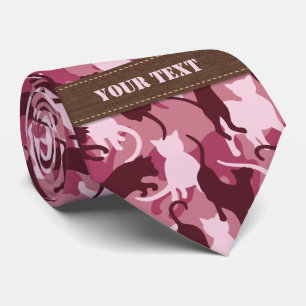 Cats Pink Camouflage Neck Tie