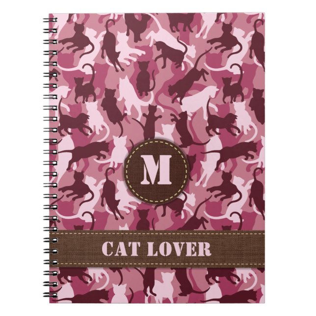 Cats Pink Camouflage Notebook (Front)