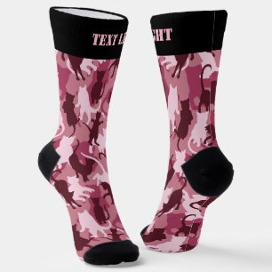 Cats Pink Camouflage Pattern Socks