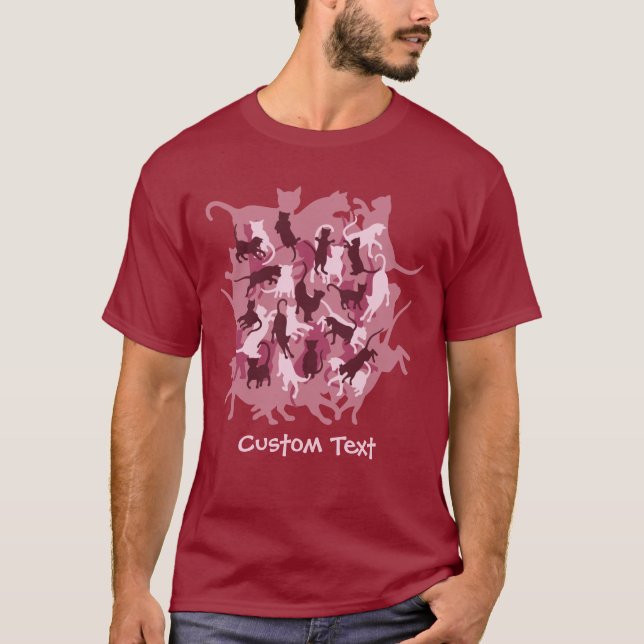 Cats Pink Camouflage T-Shirt (Front)