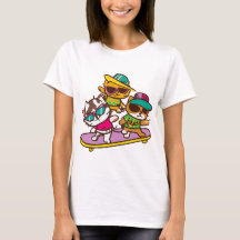 Cats Play Skateboard Wearing Glasses Hip Hop Hat  