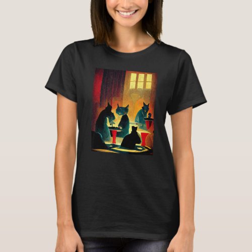 Cats Playing Cards Poker T-Shirt