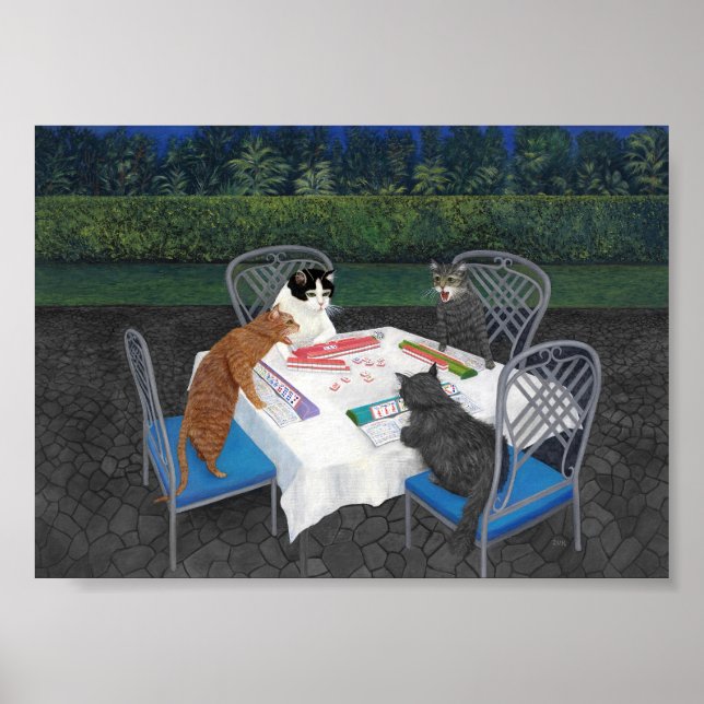 Cats Playing Mahjong 2 Poster (Front)