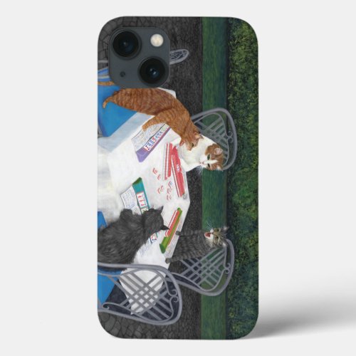 Cats Playing Mahjong iPhone 13 Case