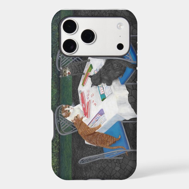 Cats Playing Mahjong Case-Mate iPhone Case (Back)