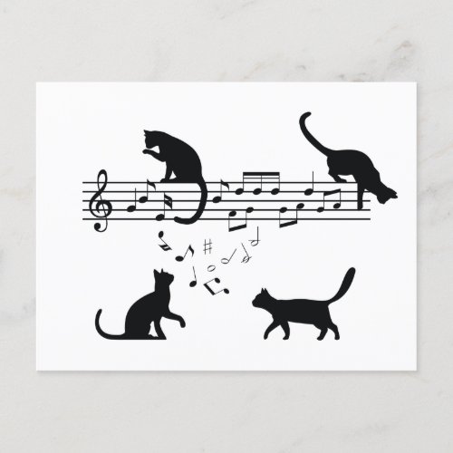 Cats Playing Music Notes