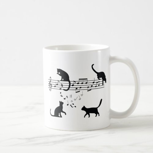 Cats Playing Music Notes Coffee Mug