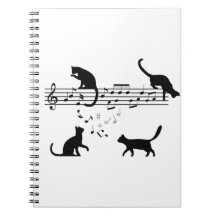 Cats Playing Music Notes