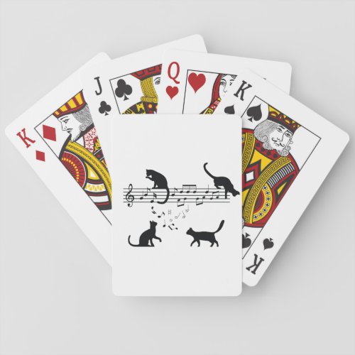 Cats Playing Music Notes Playing Cards