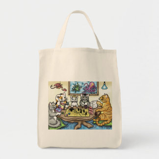 Cats Playing Pathfinder by Carrie Michael Tote Bag