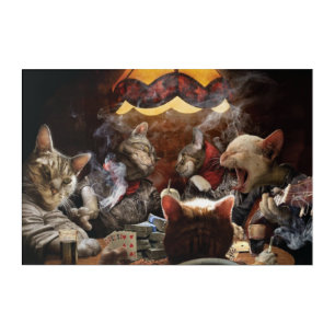 Cats playing poker   acrylic print