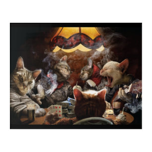 Cats playing poker acrylic print
