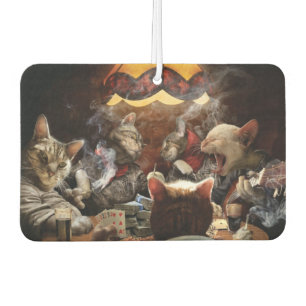 Cats playing poker  air freshener