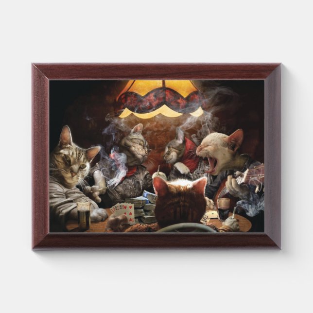 Cats playing poker  award plaque (Horizontal)
