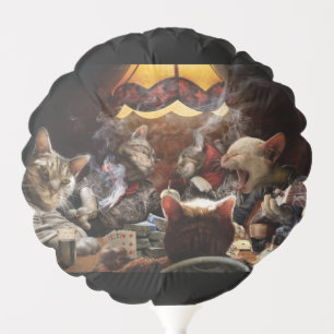 Cats playing poker  balloon