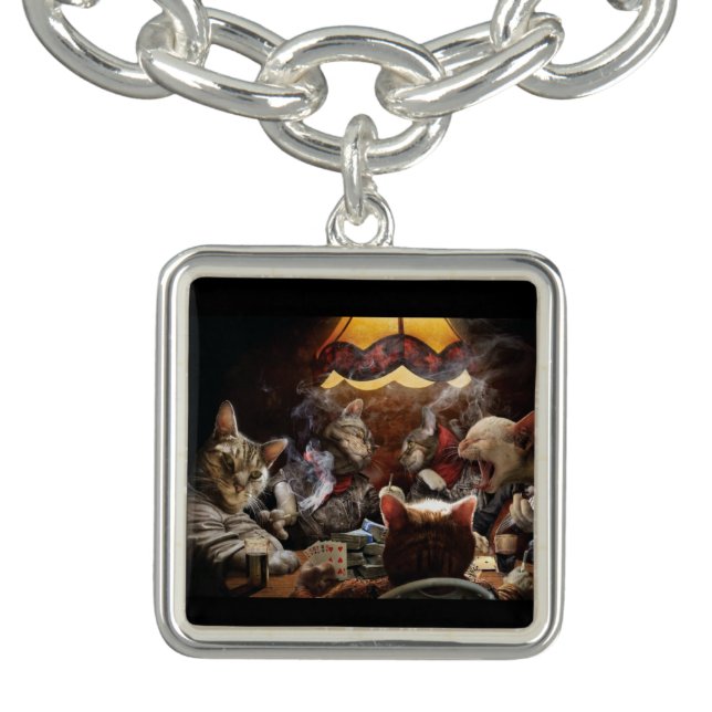 Cats playing poker  bracelet (Design)