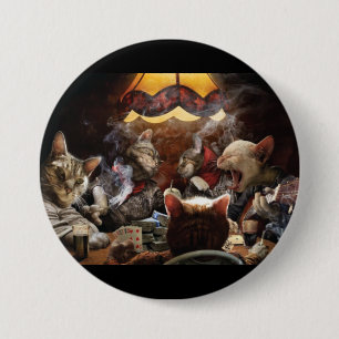 Cats playing poker button