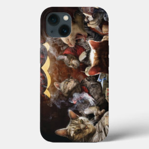 Cats playing poker  iPhone 13 case