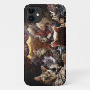 Cats playing poker iPhone 11 case