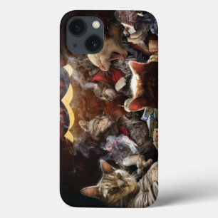 Cats playing poker   iPhone 13 case