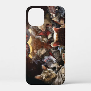 Cats playing poker iPhone 12 mini case
