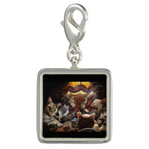 Cats playing poker  charm