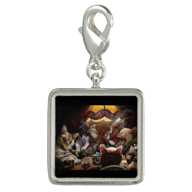 Cats playing poker  charm (Front)