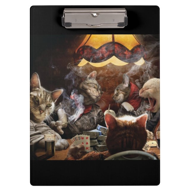 Cats playing poker   clipboard (Front)