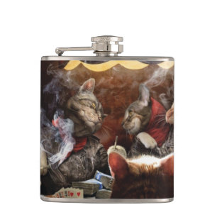 Cats playing poker  flask