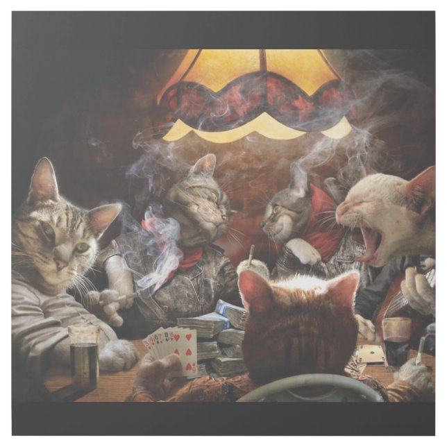 Cats playing poker  gallery wrap (Front)