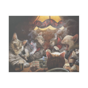 Cats playing poker   gallery wrap