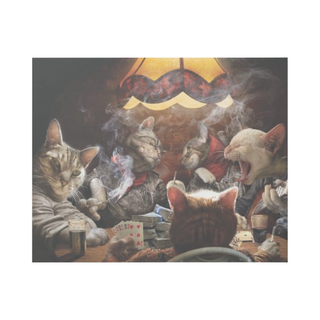 Cats playing poker   gallery wrap (Front)