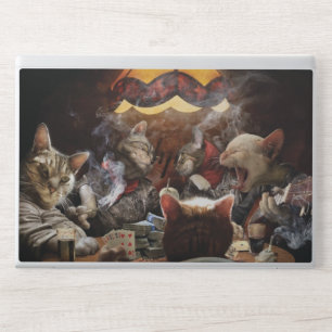 Cats playing poker  HP laptop skin