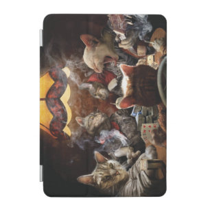 Cats playing poker iPad mini cover