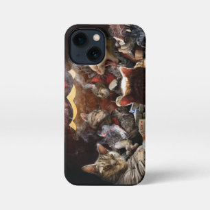 Cats playing poker  iPhone 13 mini case