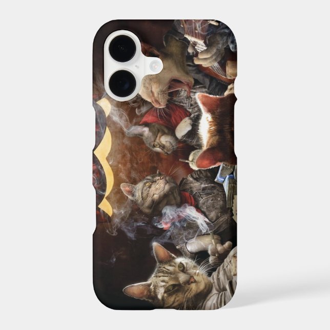 Cats playing poker  iPhone case (Back)
