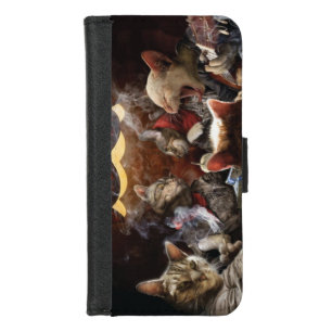 Cats playing poker iPhone 8/7 wallet case